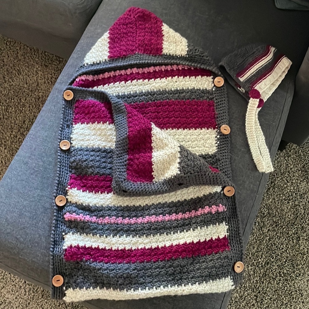 Hand Made Crochet Baby Girl Sleep Sack Set